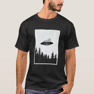 UFO-Alien-Katze Humor Unscharf Fliegende Untertass T-Shirt