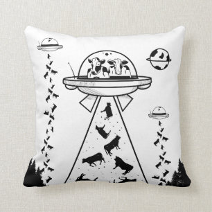 UFO-Alien-Kuhentführung Kissen