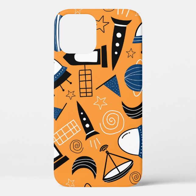 UFO-Alien, Raumschiffe, Kindermuster Case-Mate iPhone Hülle (Rückseite)