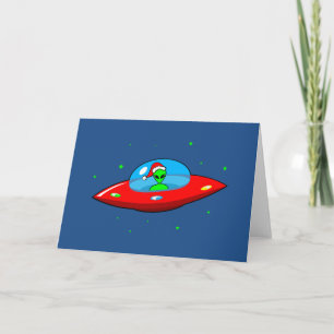 UFO Alien Santa Claus Feiertagskarte