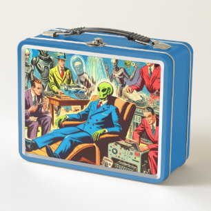 Ufo Alien Sci-fi Retro Comic Metall Brotdose