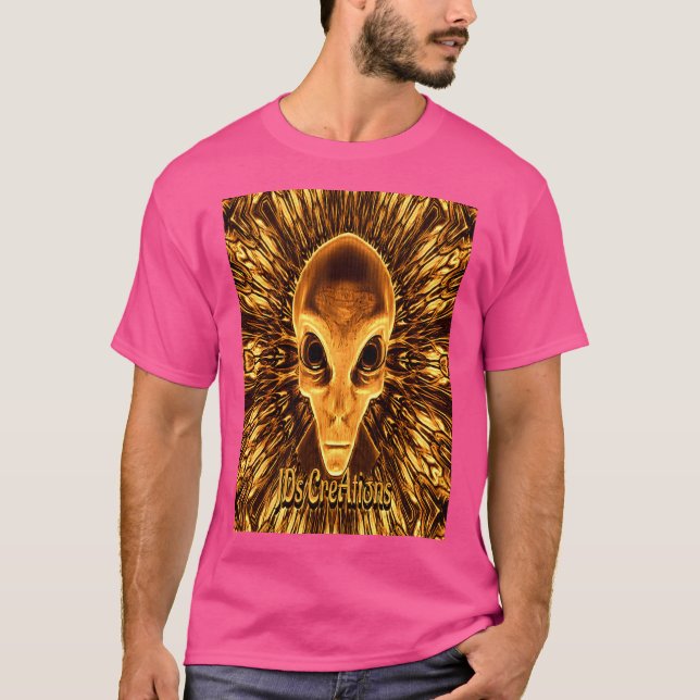 Ufo Alien Scifi Geometry Muster T-Shirt (Vorderseite)