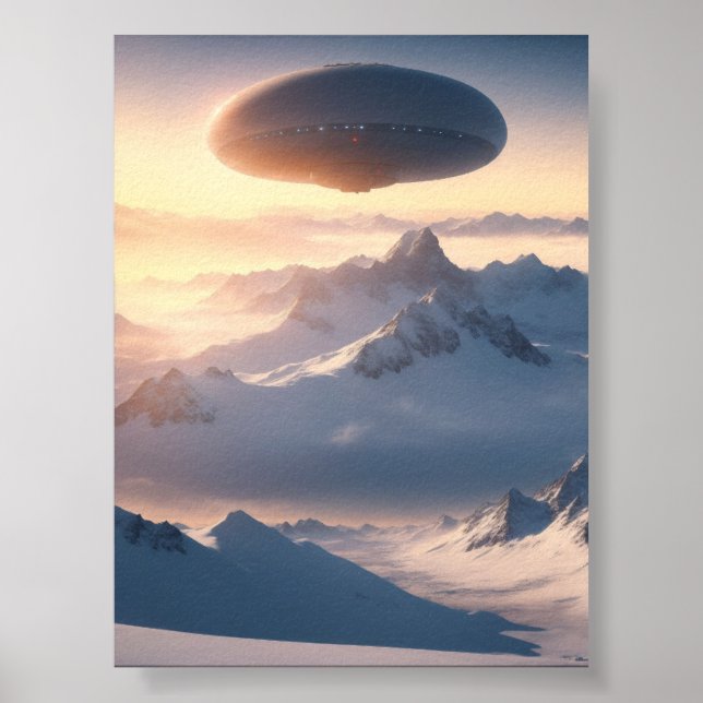 UFO Alien Space Digital Posters & Wall Art Poster (Vorne)