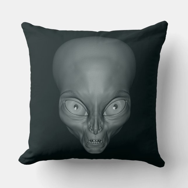 UFO-Alien wirft Kissen (Vorderseite)