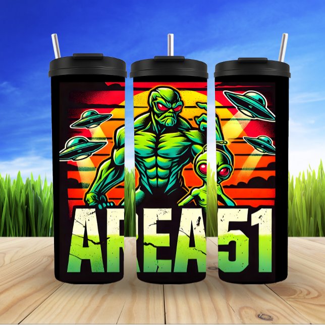 UFO Anlandung im Gebiet 51 Thermosbecher (Von Creator hochgeladen)