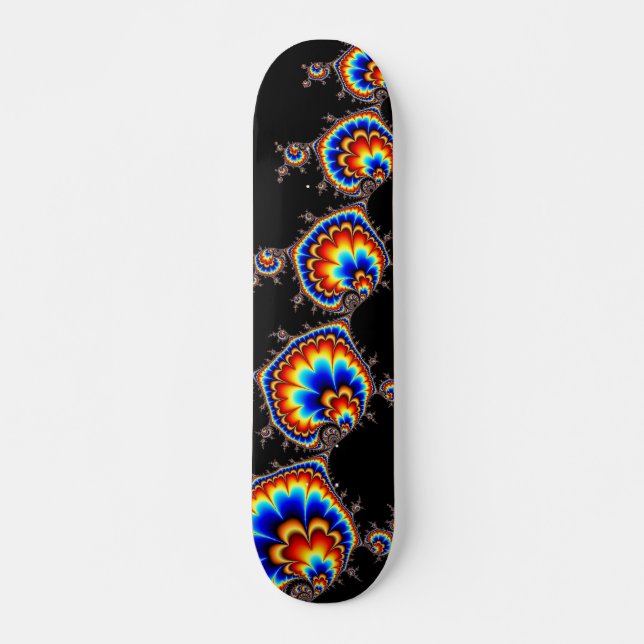 Ufo Attack - Fraktal Art Skateboard (Vorne)