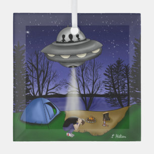 UFO-Außerirdische Entführung Alien  Ornament Aus Glas