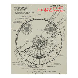 UFO Bauplan Fotodruck