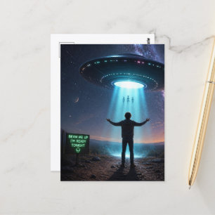 UFO Beam mich hoch Postkarte