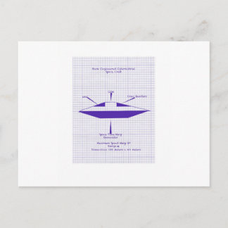 UFO Blueprint Postkarte