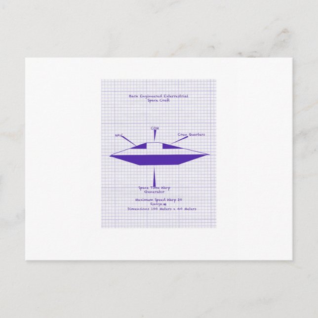 UFO Blueprint Postkarte (Vorderseite)