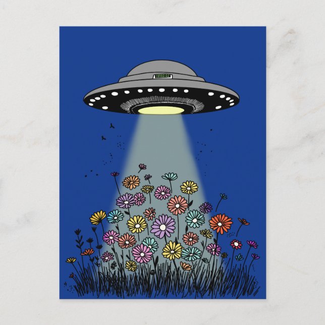 UFO-Blume aufblähen Postkarte (Vorderseite)