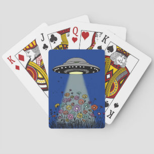 UFO-Blume aufblähen Spielkarten