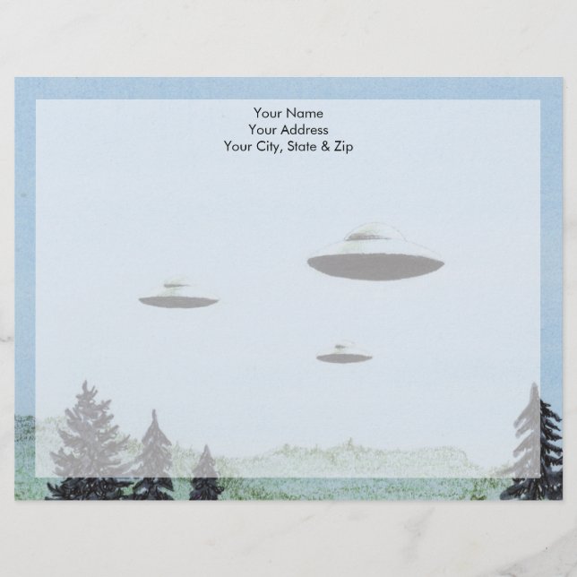 UFO BRIEFBOGEN (Vorderseite)