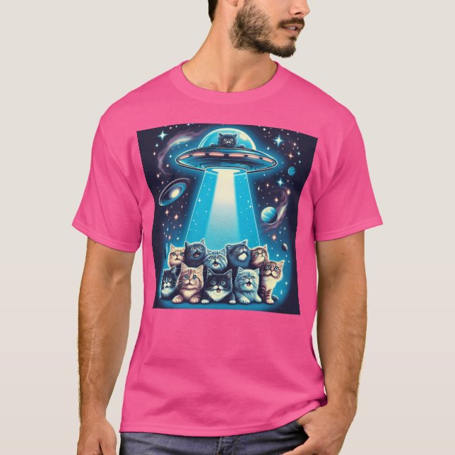 Ufo Cat Invasion T-Shirt (Vorderseite)