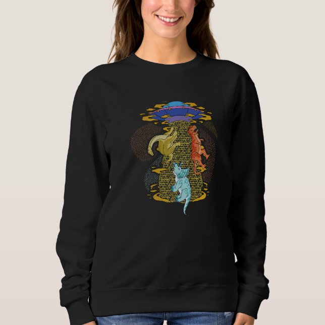 Ufo Dinosaur Alien Abduction   Sweatshirt (Vorderseite)