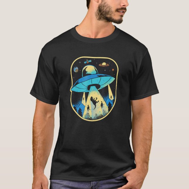 Ufo Dinosaur Alien Abduction T-Shirt (Vorderseite)