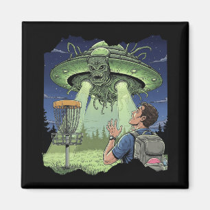 Ufo Disc Golf - Außerirdisches Raumschiff schwebt Magnet