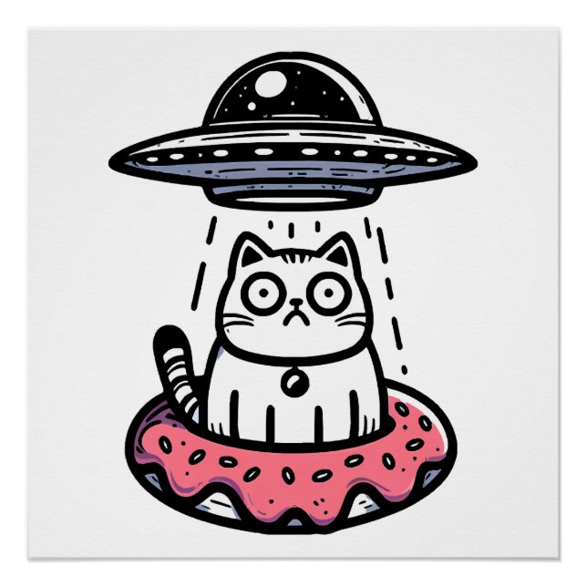 UFO Doughnut Cat Poster (Vorderseite)