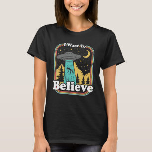 Ufo Entführung 70er 80er Retro Alien Wollte ich zu T-Shirt