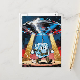 UFO-Entführung eines Eiswürfels Postkarte