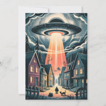 UFO-Entführungsnacht-Straßenillustration
