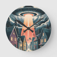 UFO-Entführungsnacht-Straßenillustration