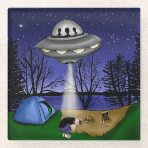 UFO Extraterrestrische Alien der Entführung Glasuntersetzer