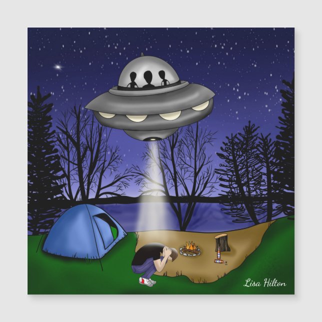 UFO Extraterrestrische Alien der Entführung Magnetkarte (Vorderseite)