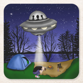 UFO Extraterrestrische Alien der Entführung Rechteckiger Pappuntersetzer
