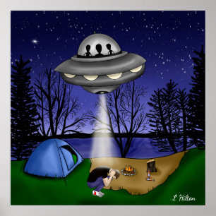 UFO Extraterrestrische Entführung Alien Art Poster