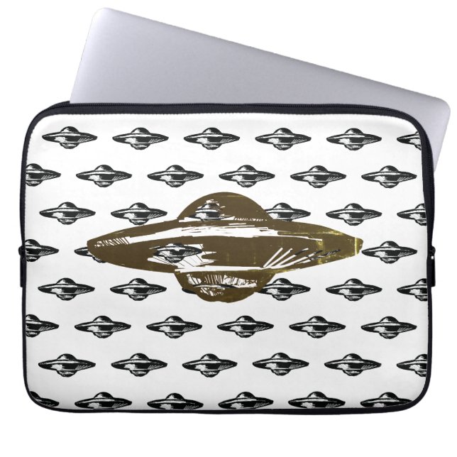 UFO-fliegender Untertasse Laptopschutzhülle (Vorderseite)