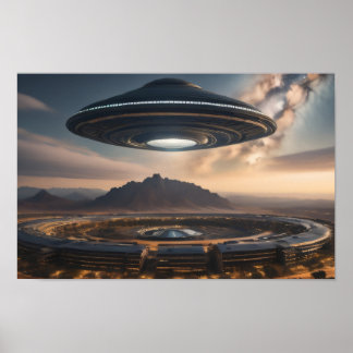 UFO-fliegender Untertasse Poster