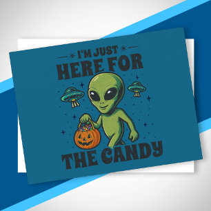 UFO Halloween Für das süße lustige Alien-Kostüm Feiertagspostkarte