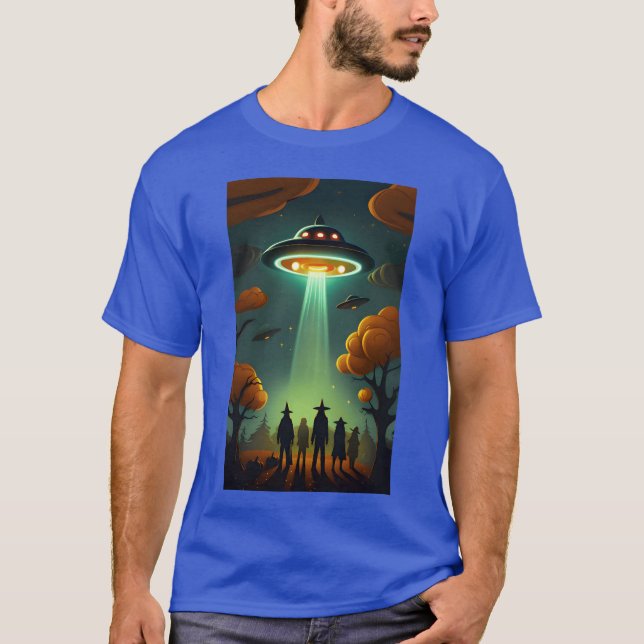 UFO Hexen Halloween Junge T-Shirt (Vorderseite)