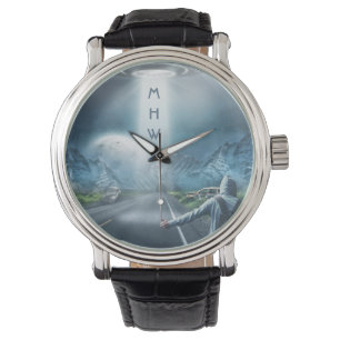 UFO Hitchhiker montres monogrammes personnalisées