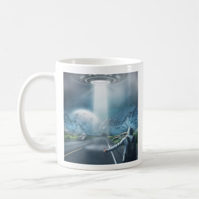 UFO Hitchhiker tasse monogramme personnalisée (Gauche)