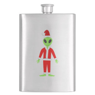UFO Ho Ho Father Weihnachts-Alien Flachmann