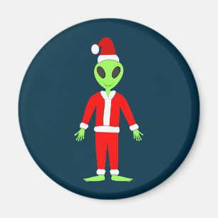 UFO Ho Ho Father Weihnachts-Alien Magnet