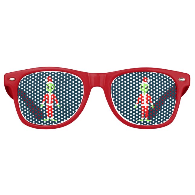 UFO Ho Ho Father Weihnachts-Alien Partybrille (Vorderseite)