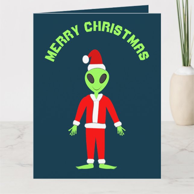 UFO Ho Po Weihnachtszeit Alien Custom Karte (Vorderseite)