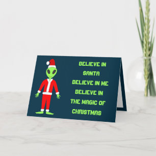 UFO Ho Po Weihnachtszeit Alien Custom Karte