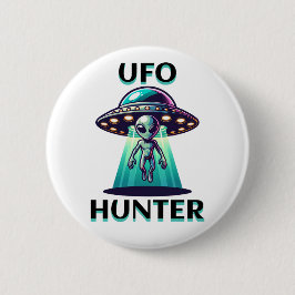 UFO Hunter | Kunst mit UFO und Alien Button