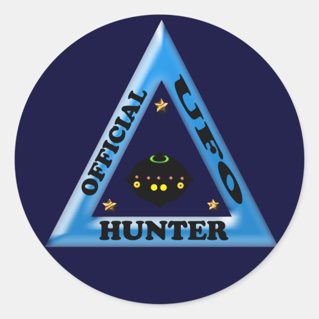 UFO Hunter Runder Aufkleber (Vorderseite)