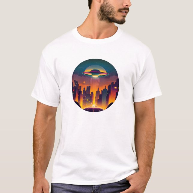 UFO in der Stadt T-Shirt (Vorderseite)