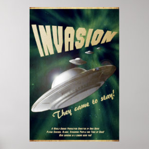 UFO-Invasion - Vintages Film-Plakat Poster