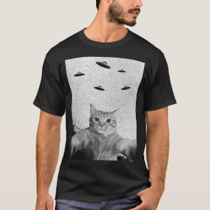 UFO Katze Katze Außerirdische Katze Außerirdische T-Shirt