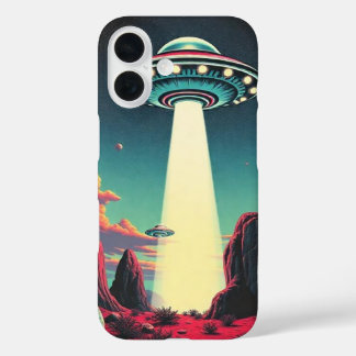 UFO-Kontakt im Retro-Stil iPhone 16 Hülle