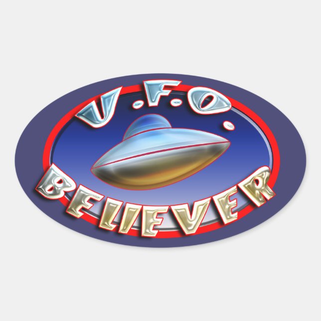 UFO-Kriechsticker Ovaler Aufkleber (Vorderseite)
