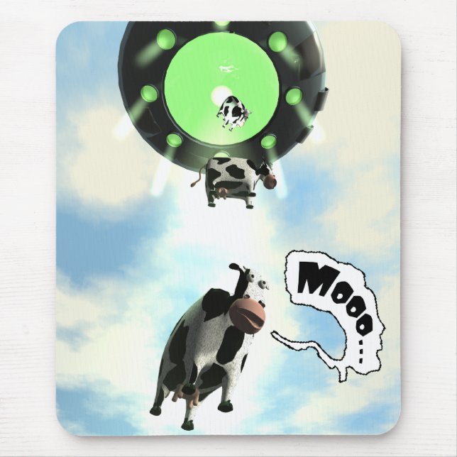 UFO Kuh Entführung Mousepad (Vorne)